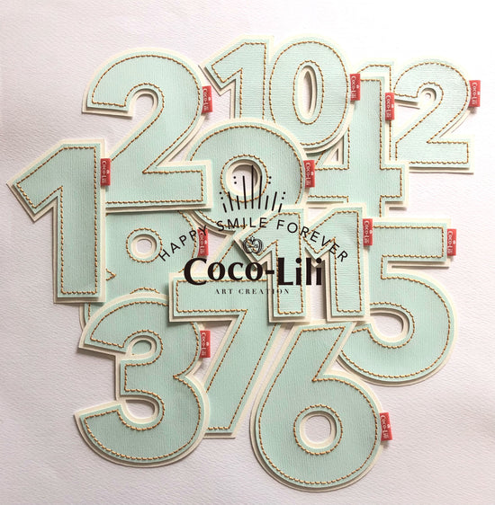 Message card with numbers / mint green