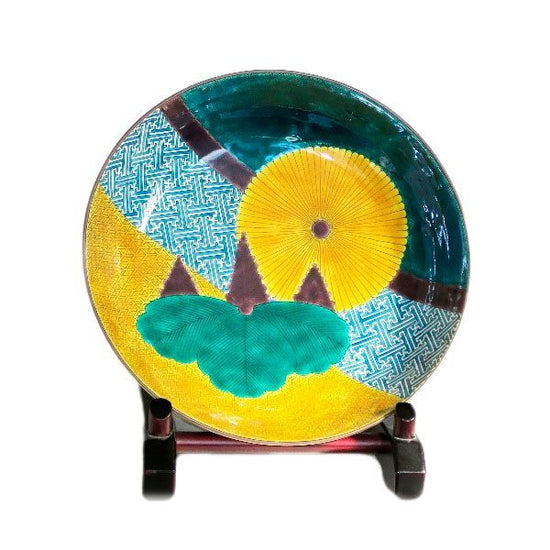 [Eisyou] Shakuji plate with chrysanthemum and paulownia design