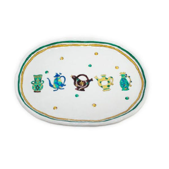 [Eisyou] Persian pot design shakuichi oval dish