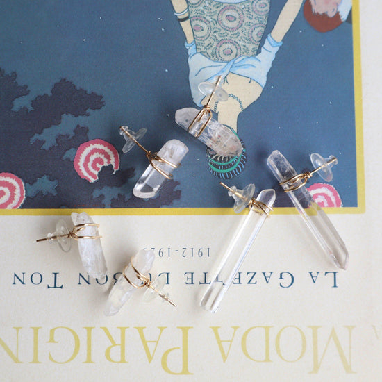 Crystal wire post pierce / Big size