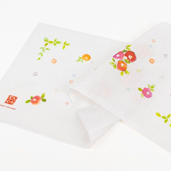 Gauze Tenugui Hand Towel Camellia