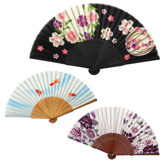 3 kinds of Fans (Cherry Blossom Fascination / Flowing Water Goldfish / Flower Peony)