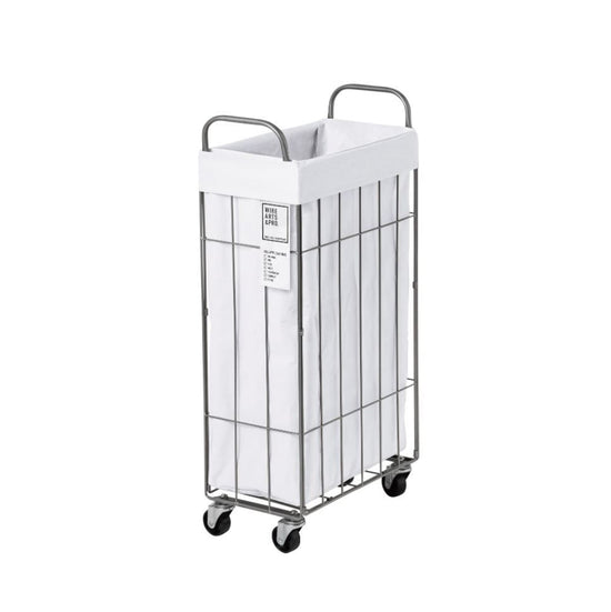 WIRE ARTS & PRO FOLDING LAUNDRY BASKET with CASTER 40L SLIM / Laundry Basket