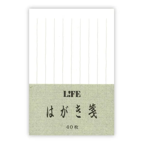 LIFE Postcard Writing Pad – Grey vertical ruled, White