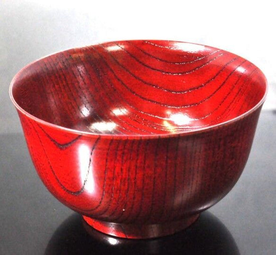 Japanese Yamanaka-nuri wooden Zoni Bowl, Zelkova 4.3 Haban Bowl, Akazuri SO-0504