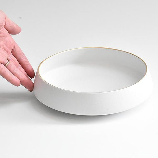 Fuchi Kin Bisque Matte Kukuri Bowl (Large) White Japanese Tableware, Medium Bowl, Made in Japan, Minoyaki, Stylish, Modern