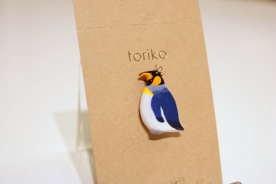 King Penguin Resin Brooch (Blue)