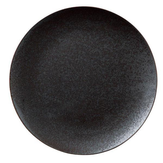 Black Mat Plate L Black Japanese Tableware Round Large Plate Made in Japan Minoyaki Business Use Stylish Modern