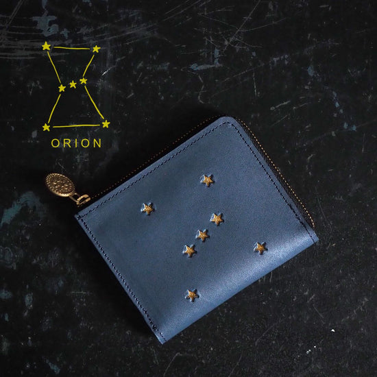L-Shaped Zipper Wallet ( ORION Night Blue) ORION Star Cowhide