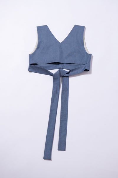 V-Neck Chino Vest (ICE BLUE)