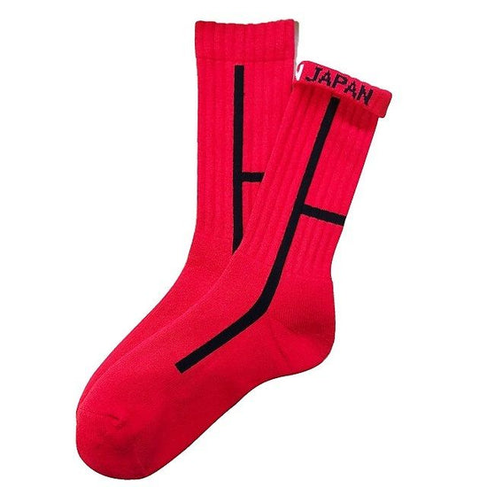 "H-Line -red×black- " Slip-on Socks