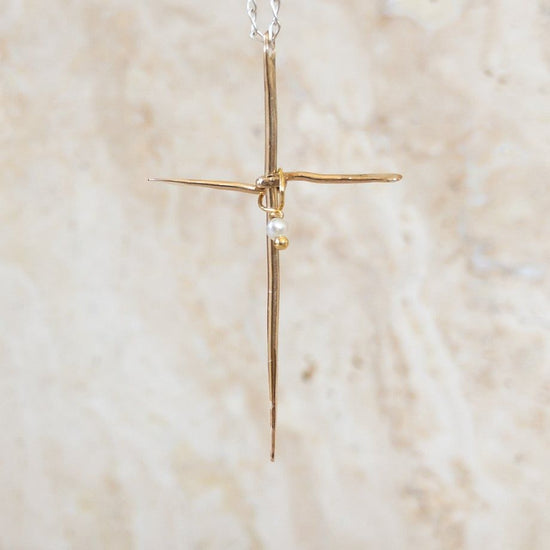 [sv925/14kgf] necklace - cross motif