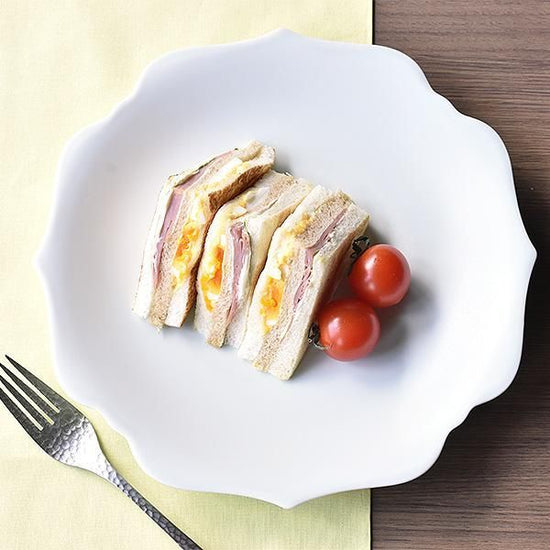 Meimei Ryohana 25.5 Mori-Dish, White Color Japanese Tableware, Round Large Dish, Made in Japan, Minoyaki