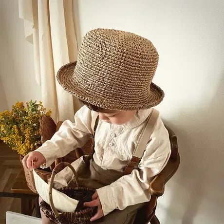 Bicolor straw hat momsize