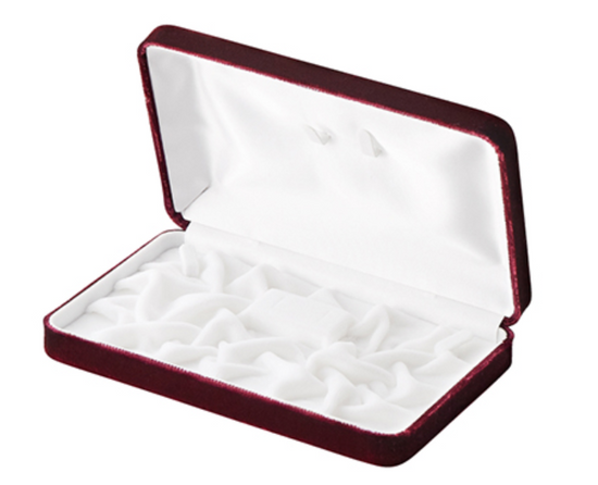 Pearl Necklace Case for 2 rings and 2 necklaces, interior crinkled finish, VELVET series, 6 pieces, AR-NE700VT