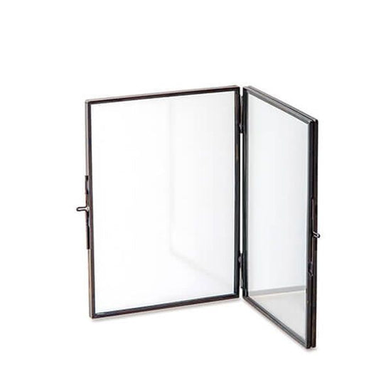 22613 Glass Frame Stand Double Black