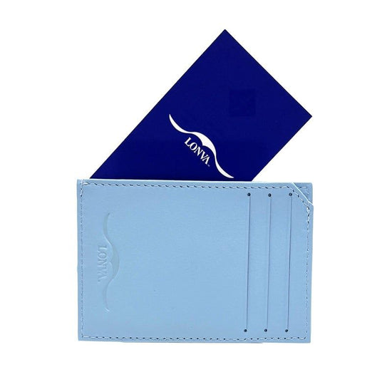 Slim Card Case (White and  Baby Blue) Monaco