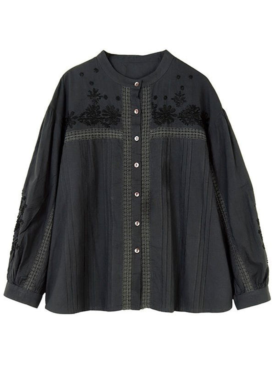 Rakunou embroidered cotton blouse (3 colors)