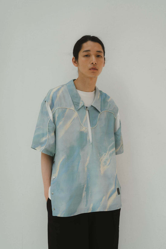 Western Slit Shirt/Milky Blue (unisex)