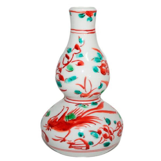 [Eisyou] Kuresu red glaze with bird design, Tokugaru (1 set)