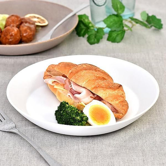 Cuisine Stone Mat Stan L White type Western Tableware Round Bowl, Made in Japan, Minoyaki, Stylish, Modern