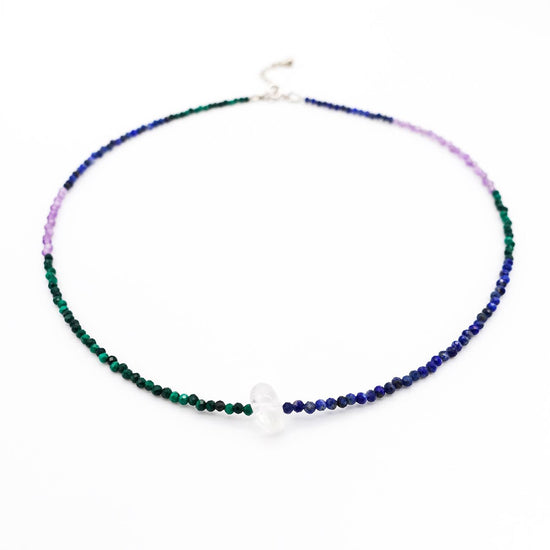 산호색 멀티 컬러 목걸이