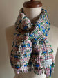 Handwoven tweed scarf | thin switch ♭90 [made with apparel leftover yarn]