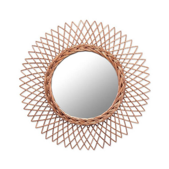 11643 Wicker mirror L brown