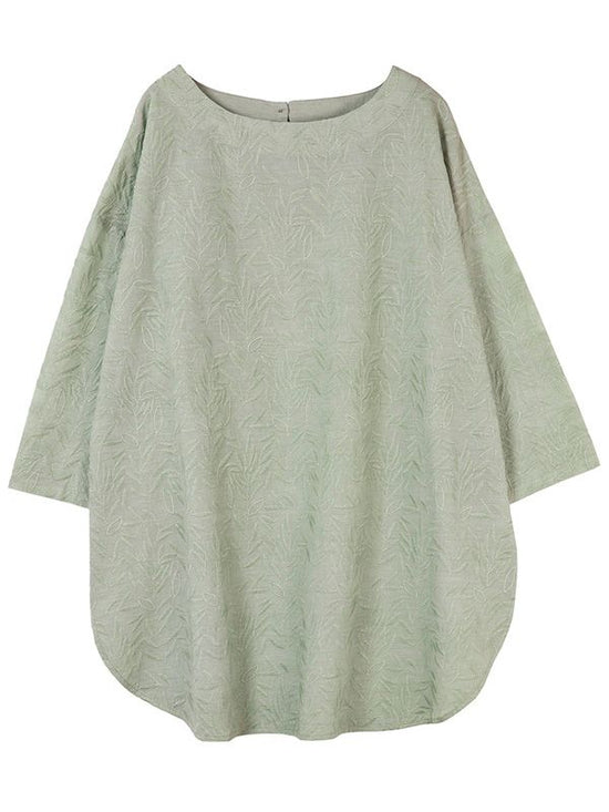 Leaf Embroidery Cotton Tunic (3 colors)