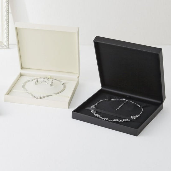 Case for 1, 2, or 3 pearl necklaces and omega necklaces, GT series leather-like paper, 5 pieces, GT-67-N/NE/NER