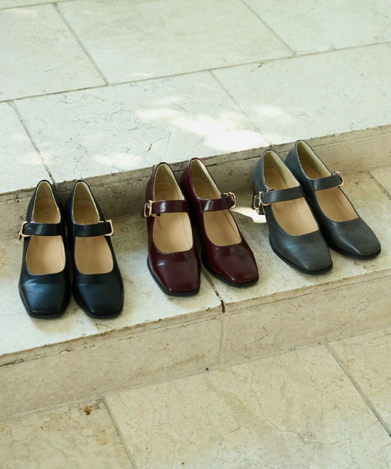 One-Strap Square Toe Pumps / an another angelus [51BA01d002].