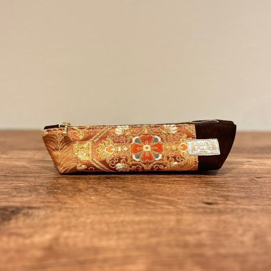 Kimono Remake Pen Case Obi and Leather C0255