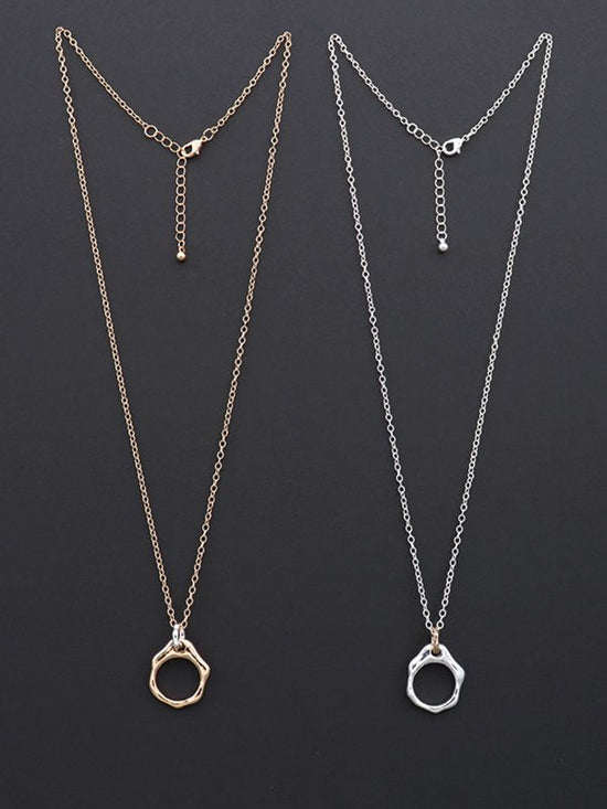 Metal ring necklace (2 colors)