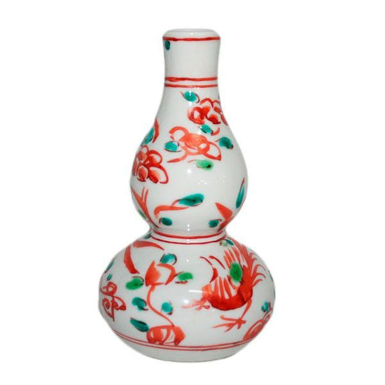 [Eisyou] Kuresu red glaze with bird design, Tokugaru (1 set)