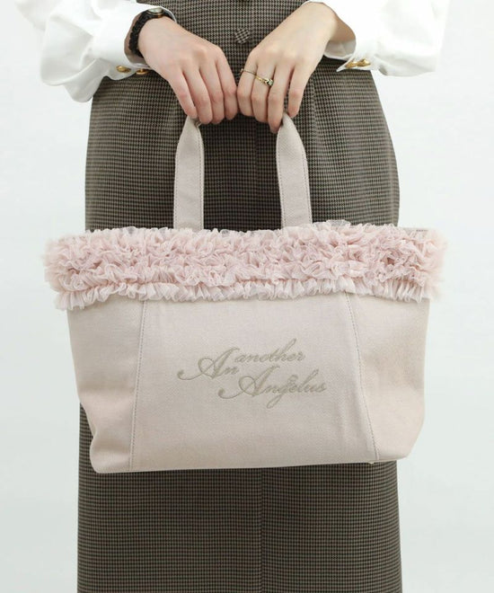 Volume Tulle Frilled Canvas Tote / an another angelus [51BC01a001].