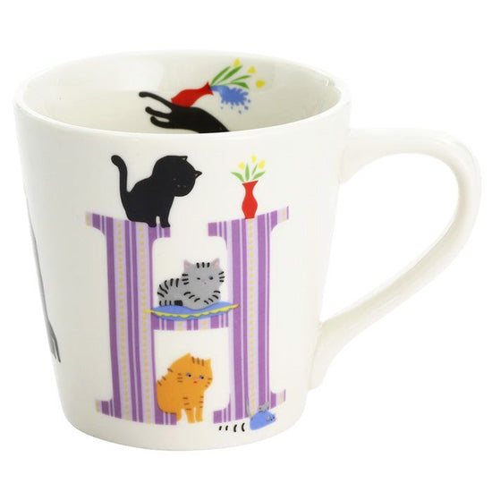 Cat Alphabet Mug H (13092)