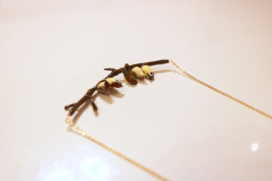 Necklace with a Flock of Branch-Riding Sparrows