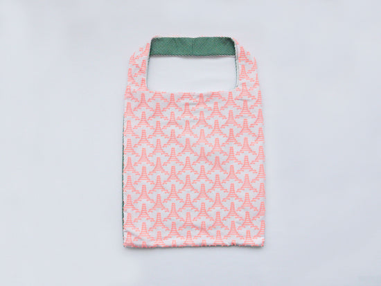 TWINS bag <L> [Pink Triangle × Green Stripe]