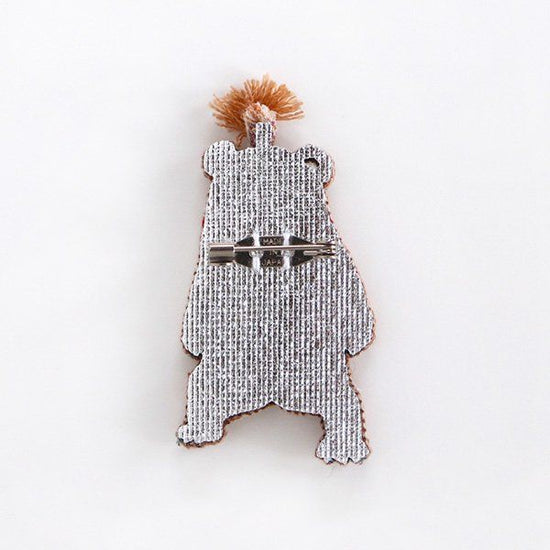 [Old] Pokephus Bear Badge Beige Brooch