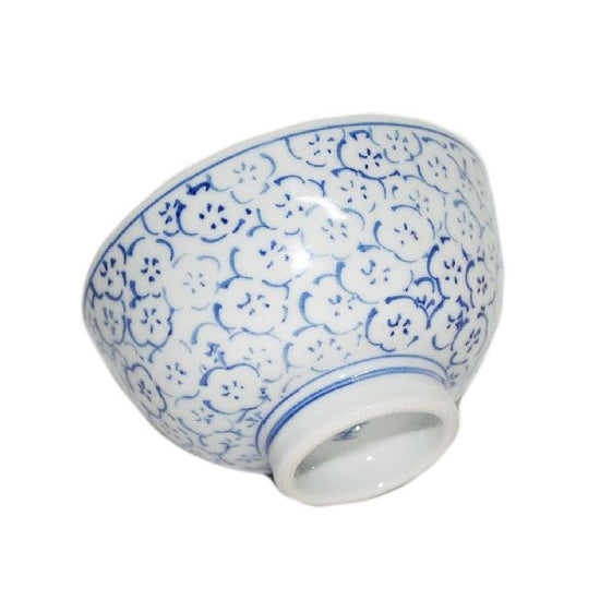 [Eisyou] Rice bowl with plum tree design in underglaze blue