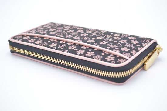 Kitty Inden Round Long Wallet, Cherry Blossom Pattern