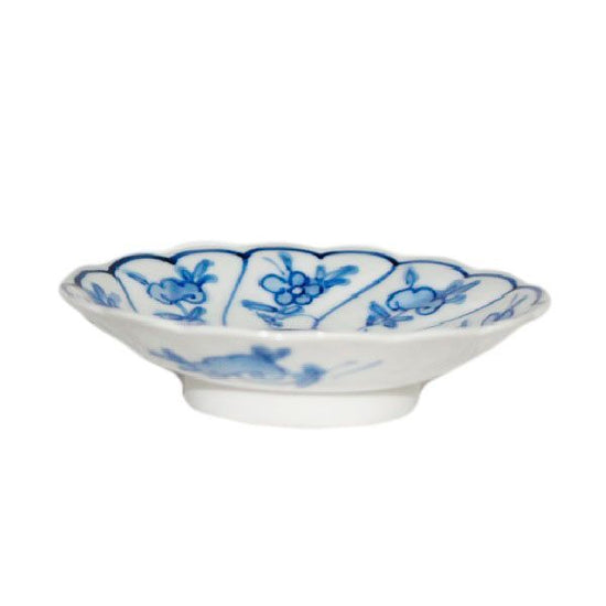 [Eisyou] Twisted dish with a design of a neon sign in a three-sided shape, underglaze blue