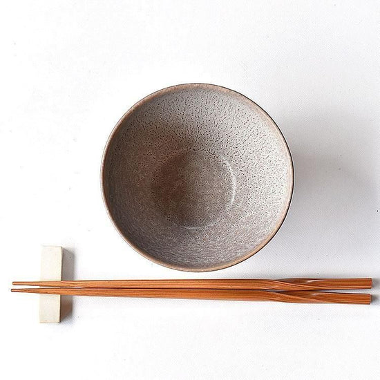 Cuisine Glazed Rice Bowl, brown, Western tableware, round bowl, made in Japan, Minoyaki, stylish, modern