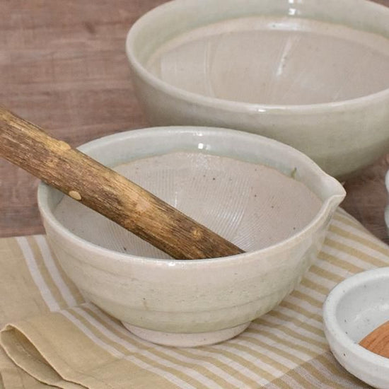 Hiwa glaze 5" mortar, green type, Japanese tableware, mortar, made in Japan, Minoyaki