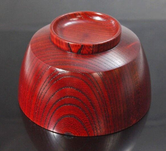 Japanese Yamanaka-nuri wooden Zoni Bowl, zelkova 4.3 bowls, red sliding SO-0501