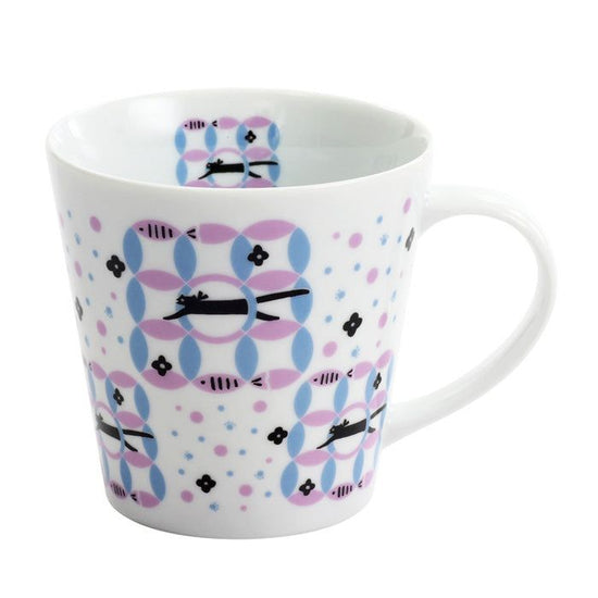 Cat Small Print Mug with Cloisonne Rings (13537)