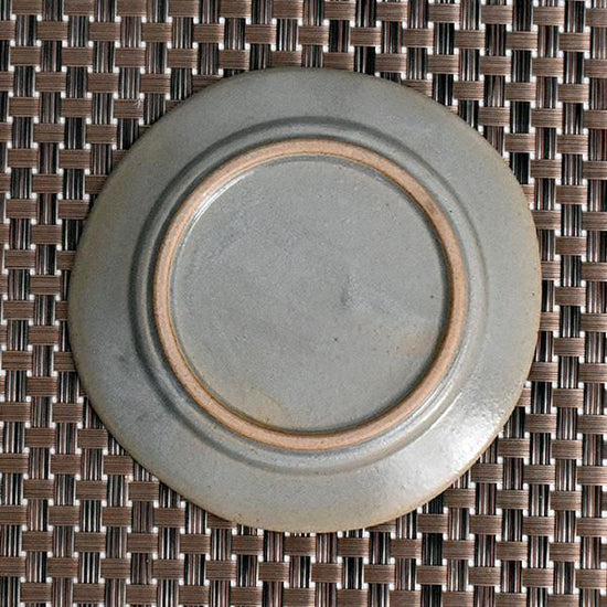 Wide Rim Gray 12cm Round Plate, Grayish Western Tableware, Modified Plate, Made in Japan, Minoyaki, Cafe Style, Stylish, Modern