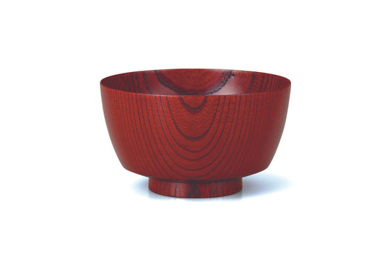 Japanese Yamanaka-nuri wooden Zoni Bowl, zelkova 4.3 bowls, red sliding SO-0501