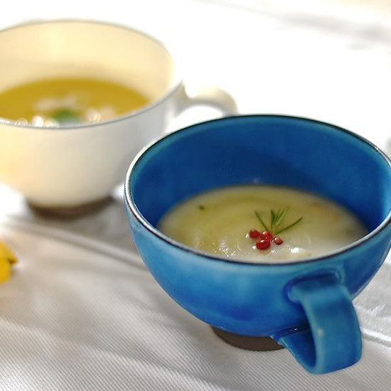 Turkish Matte Soup Cup, Blue Type, Western Tableware, Soup Cup, Made in Japan, Stylish, Modern