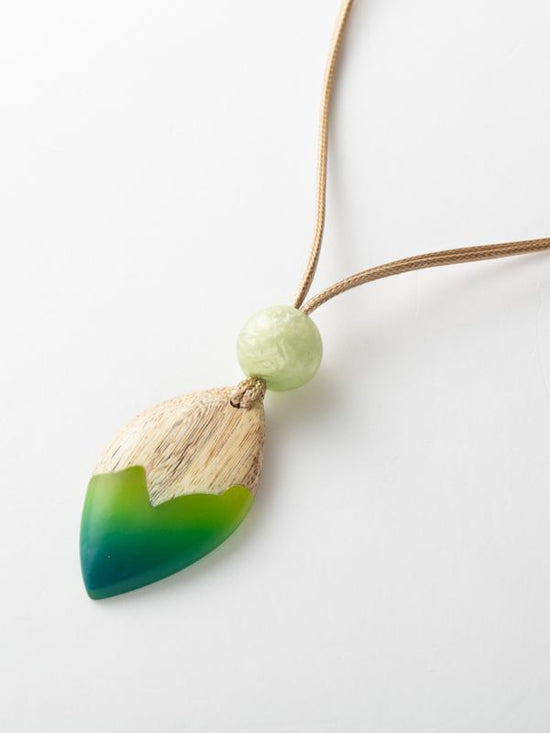 Wood & resin combination necklace